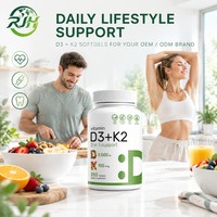 Gélules de Vitamine D3 5000 UI + K2 100 mcg OEM ODM, Sans OGM, Sans Gluten, Testées en Laboratoire, Complément Alimentaire en Vrac, Marque Privée