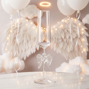 Copas y Flautas de Champán Samlife-FL25172 de Vidrio Borosilicato Soplado a Mano con Tallo Celestial (Estrella/Luna/Ala de Ángel) - Product Image 1