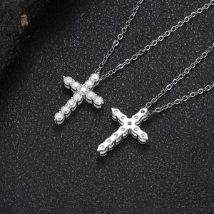 Bijoux fins, pendentif <span class=keywords><strong>croix</strong></span> en argent sterling 925, moissanite, diamant complet, or blanc, pendentif <span class=keywords><strong>croix</strong></span> chrétienne Jésus, collier - Product Image 4