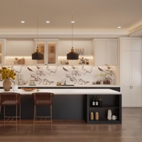 Armoire murale de rangement de cuisine Aige, en panneaux de particules, design moderne, ensemble d'armoires pour villa