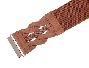 Multi Color Waspie Braided Leatherette Elastic Cinch Vintage Women Stretchy Retro Waist Belt for Lady Girl Dress Skirt Skirt - Product Image 5