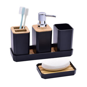 ชุดอุปกรณ์ห้องน้ำพลาสติกไม้ไผ่ BX ชุดอุปกรณ์อาบน้ำชุดสำหรับตกแต่งเคาน์เตอร์และพิธีขึ้นบ้านใหม่ - Product Image 3