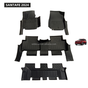 DECENT Juego Completo de 3 Alfombrillas para Auto Antideslizantes e Impermeables de TPE 5D de 3.5MM de Grosor, Fáciles de Limpiar, para <span class=keywords><strong>Santa</strong></span> <span class=keywords><strong>Fe</strong></span> 2024 - Product Image 1