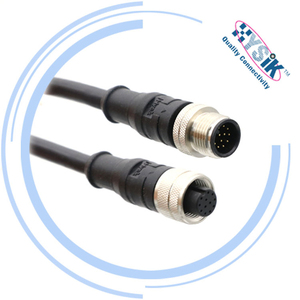 ชุดสายเคเบิลแบบมุมฉาก M12 12 ขั้ว สำหรับการติดตั้งแบบประหยัดพื้นที่ - Product Image 5