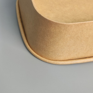 Bols carrés en papier kraft avec couvercles, contenants alimentaires jetables étanches avec couvercles transparents, bols carrés en papier kraft pour plats à emporter - Product Image 6