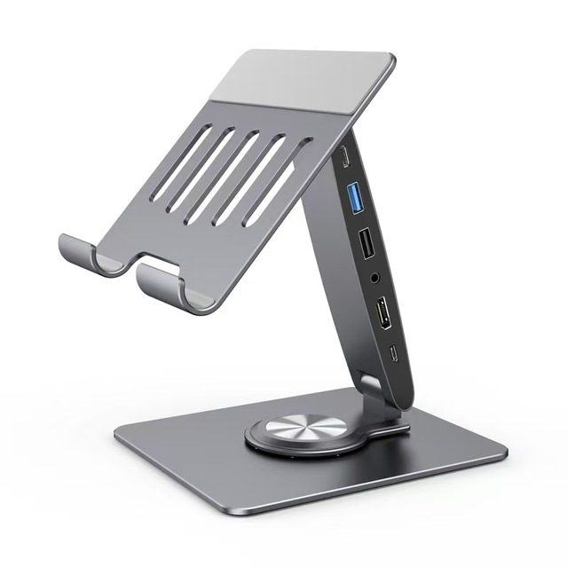 NEW Coming 7 in 1 Type-C Tablet Stand Docking Station, 4K HDTV, USB3.0 +USB 2.0 Tablet, Laptop Docking Station Stand
