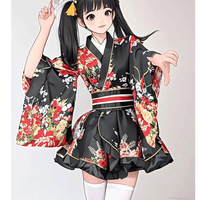 Ensemble de costume Yukata Kimono à imprimé floral traditionnel pour le carnaval, les fêtes costumées, vente en gros, directement de l'usine, en stock, haute qualité