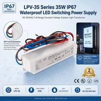 Alimentation LED étanche série LPV-35 IP67 35W 12V 24V, sortie unique, tension constante, driver de commutation AC/DC pour extérieur