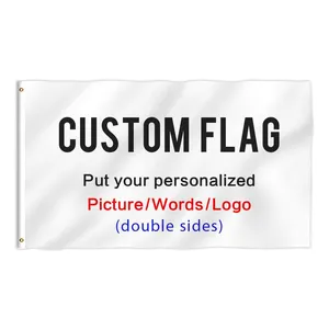 Kustom bendera 3x5 spanduk luar ruangan bendera sisi ganda promosi cetak digital 3x5 kaki bendera kustom