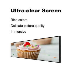 Custom Size Supermarket Ultra Wide Strip Shelf Edge Advertising Digital Signage Monitor Type Stretched Bar Lcd Display Screen