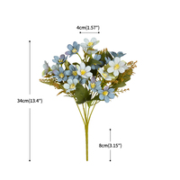 Buket bunga buatan kualitas tinggi, bunga dekorasi pernikahan realistis Hydrangea sentuhan asli
