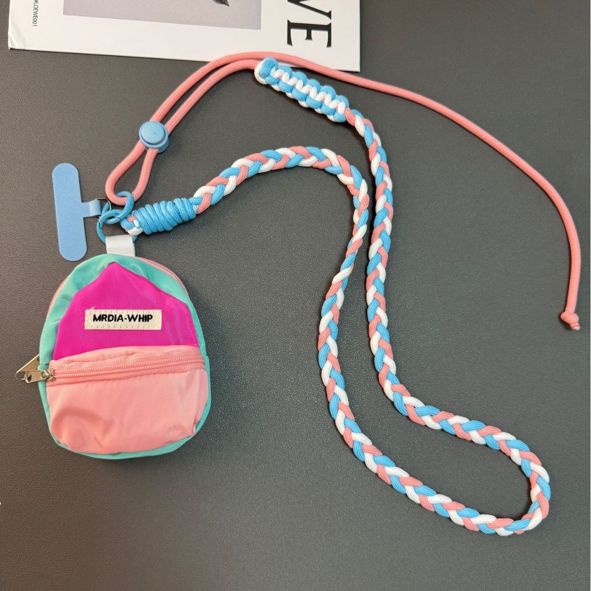 [Blue Powder White] Coin Purse + Hanging Film