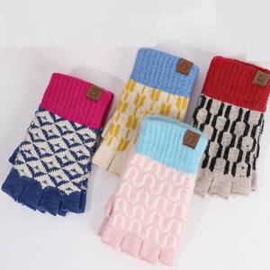 Guanti <span class=keywords><strong>Senza</strong></span> <span class=keywords><strong>Dita</strong></span> Personalizzati per Donne, Guanti Termici a Mezza <span class=keywords><strong>Dita</strong></span> in Maglia per Studentesse - Product Image 5