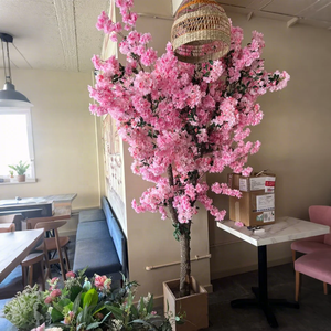 Tik Tok Youtube Instagram mới nhất tùy chỉnh Bonsai Chậu cây màu hồng Trắng Nhân Tạo hoa anh đào cây cho nhà trang trí trong nhà - Product Image 5