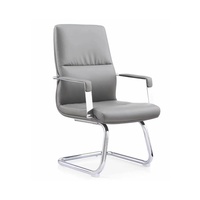 Chaise de bureau ergonomique à dossier haut, structure en acier massif, base chromée, matériau PU - Certifiée BIFMA, design moderne, fixe