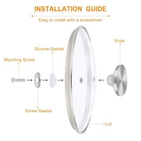 Bouton de couvercle de casserole / bouton de couvercle de pot de cuisine de remplacement en acier inoxydable et plastique de haute qualité, écologique