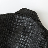 Veste en cuir PU à motif avec boucle métallique de haute qualité AIMEISI pour femmes, taille XXL, élégante pour l'hiver