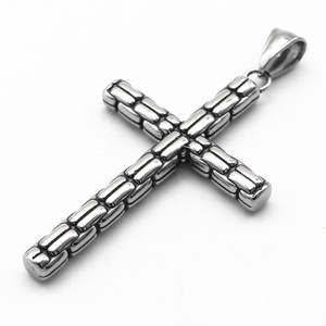 Yunnique – collier avec pendentif croix en acier inoxydable, design géométrique unisexe, bijoux à la mode - Product Image 5