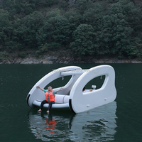 Bateau-maison flottant gonflable personnalisé avec logo d'usine, plusieurs tailles disponibles, cabine flottante gonflable pour complexe hôtelier aquatique