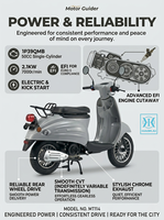 Scooter à essence 50cc homologué EEC Euro 5, 4 temps, EFI, cyclomoteur 45 km/h, scooter à moteur à essence pour les trajets en ville, vente chaude