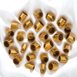 <b>Leather</b> Cord End Cap Side Loop | 18K PVD Gold Plated Stainless Steel Barrel Connector DIY <b>Bracelet</b> Necklace Jewelry Making - Product Image 3