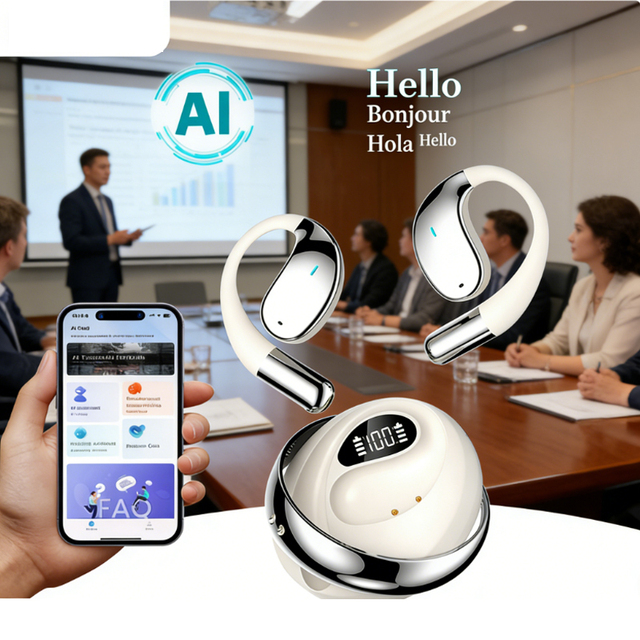 Al Language Translator Earbuds, 3 in 1 Translation Earbuds Real Time 150 Languages & Accents&10 Offline Packs