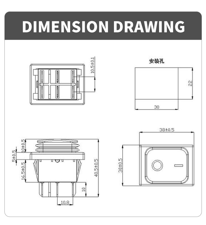 FILN KCD4 Waterproof 6A/20A/30A 250VAC LED Illuminated Rocker Switch UL Certified On-Off Switch for 12V Systems