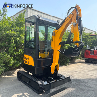 Mini-excavatrice compacte de 1,8 tonne, excavatrice sur chenilles, petite machine d'excavation sur chenilles avec auvent pour la construction agricole
