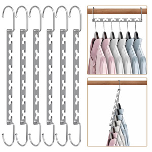 Appendiabiti Salvaspazio in Metallo, Organizzatore per Armadio Resistente, Supporto Appendiabiti Multistrato per Vestiti, Gancio per Organizzazione Guardaroba - Product Image 1