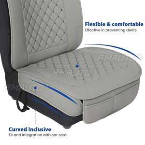 Fundas Protectoras Universales de Asientos de Coche de Cuero PU, Almohadilla Protectora para el Respaldo y el Asiento Delantero, para el Interior del Automóvil, Camioneta, SUV, Furgoneta, Color Negro - Product Image 5