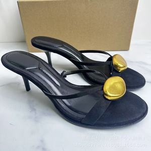 Nouvelles sandales noires à talons fins pour femmes, style africain, pour l'extérieur et les tongs, collection <span class=keywords><strong>Z</strong></span> Europe 2025 - Product Image 2