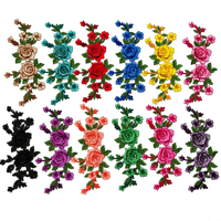25 couleurs, patchs brodés 3D hydrosolubles transfrontaliers, style ethnique, accessoires de broderie pour vêtements
