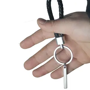 क्लासिक चाबी का गुच्छा अनुकूलित रिक्त बार काले लट चमड़े कुंजी श्रृंखला कीरिंग के लिए पुरुषों सामान उपहार पिताजी पिता के दिन के लिए उपहार