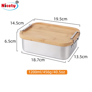 Tùy Chỉnh 304 Thép Không Gỉ Nắp Tre Bento Hộp Ăn Trưa Tái Sử Dụng Heatable <span class=keywords><strong>Container</strong></span> Thực Phẩm Với Độ Tươi Bảo Quản Cho Trẻ Em - Product Image 4
