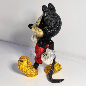 Nueva moda Stick Rhinestone dibujos animados Mickey pasta cristal diamante estatua resina artesanía escultura hogar galería Decoración - Product Image 4