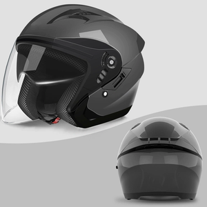 TOOP DOT Cascos de media cara estándar Motocicleta con doble visera Forro lavable Logotipo personalizado Cascos de motor de cara abierta - Product Image 5