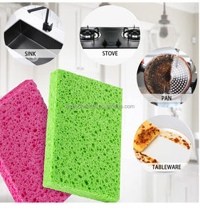 100% Spons Selulosa Alami Spons Pembersih Dapur Super Menyerap Air <span class=keywords><strong>Pink</strong></span> Spons Selulosa untuk Dapur Mencuci Piring - Product Image 2