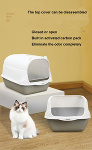 Extra große geschlossene Katzentoilette mit Haube & Klappklappe – Hohe Seitenwände zur Vermeidung von Streuungen, Geruchskontrolle, aus strapazierfähigem PP - Product Image 2