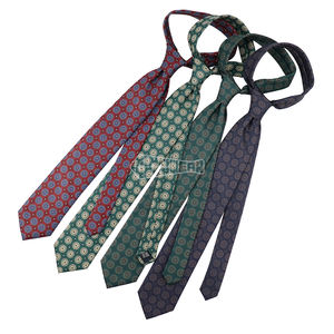 Cravate à fleurs imprimée en soie verte rouge Cravatte en Seta Cravates à médaillon bleu marine pour homme 2024 - Product Image 2