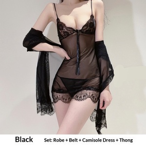 Lencerí<span class=keywords><strong>a</strong></span> Sexy Transparente de Encaje, Conjunto de Pijama para el Hogar, Lencerí<span class=keywords><strong>a</strong></span> Erótica para Mujer, Estilo Abstinencia, Disfraz de Lencerí<span class=keywords><strong>a</strong></span> Sexy - Product Image 3