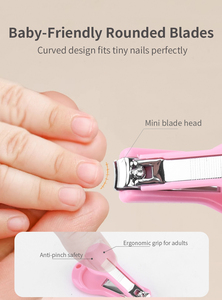 Kit de toilettage pour bébé de haute qualité, 3 pièces, kit de soin des ongles avec ciseaux, étui <span class=keywords><strong>en</strong></span> plastique pour manucure et pédicure, ensemble cadeau parfait pour bébé - Product Image 5