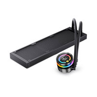 Boîtier d'ordinateur JONSBO TF2-360SC(BN) tout-en-un en alliage d'aluminium noir avec refroidissement par eau, ventilateur sans pale, écran LCD IPS, logiciel vidéo
