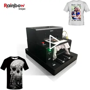 Vivid effect dtg garment digital flatbed t-shirt printer with L1800 for textile material with free rotary printing sevice