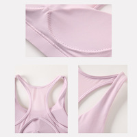 Soutien-gorge de sport Roregal semi-fixe rembourré pour femme, avec empiècements en maille, dos élégant et respirant, idéal pour la course et la gym