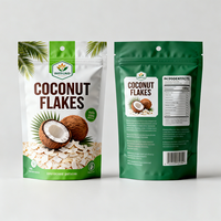 Sachet d'emballage alimentaire personnalisable en aluminium et plastique refermable, idéal pour les flocons de noix de coco et les snacks à base de noix de coco