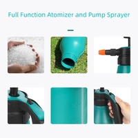 Pulvérisateur de jardin multifonctionnel haute pression 1,5 L, brumisateur à fine brume, buses en plastique, pompe manuelle, buse amovible pour l'entretien des plantes