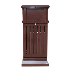 Nhà Máy Bán Đen Miệng Duy Nhất Ngoài Trời Thùng Rác Thùng Mạ Kẽm Tấm Lưu Trữ Dọc Xô Cho Đường Phố Quản Lý Chất Thải - Product Image 1