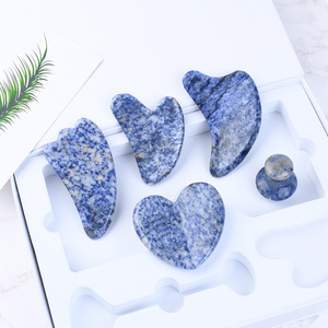 Blue Spot Stone Gua Sha Grattoir pour le <span class=keywords><strong>visage</strong></span> et le corps Grattoir d'<span class=keywords><strong>acupuncture</strong></span> Outil de beauté-Jade Mushroom Guasha pour le massage du <span class=keywords><strong>visage</strong></span> et du corps - Product Image 1