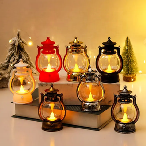 Yuyang Retro Portable Lamp Christmas Decorations Outdoor Camping Portable Lamp Garden Decorate Light Source Retro LED <b>Lantern</b> - Product Image 4