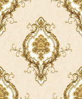 Papier peint de style européen Damas 53 cm de largeur Motif damassé classique Papier peint en PVC Texture en relief 3D